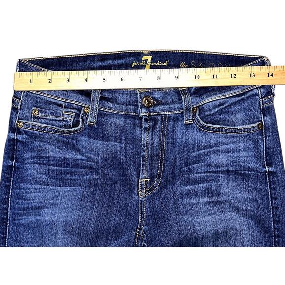 7 For All Mankind The Skinny Low-Rise Stretch Jeans Women's 28X31 - Picture 2 of 7